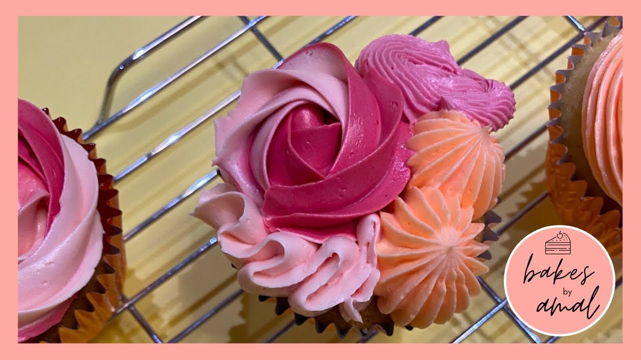 How I decorate my cupcakes! Strawberries and custard cupcakes | bakesbyamal