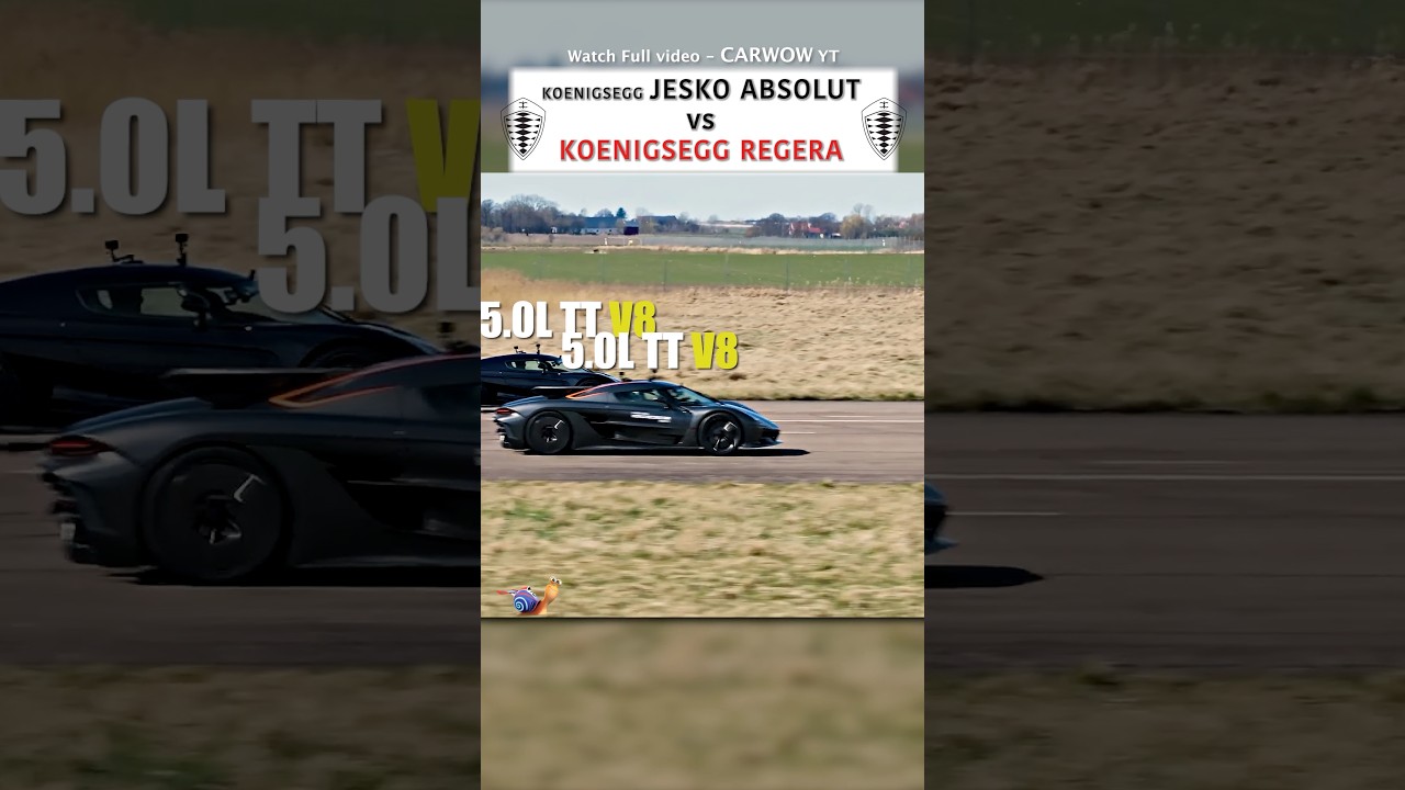 Koenigsegg Jesko Absolut против Koenigsegg Regera &mdash; дрэг-рейсинг гиперкаров