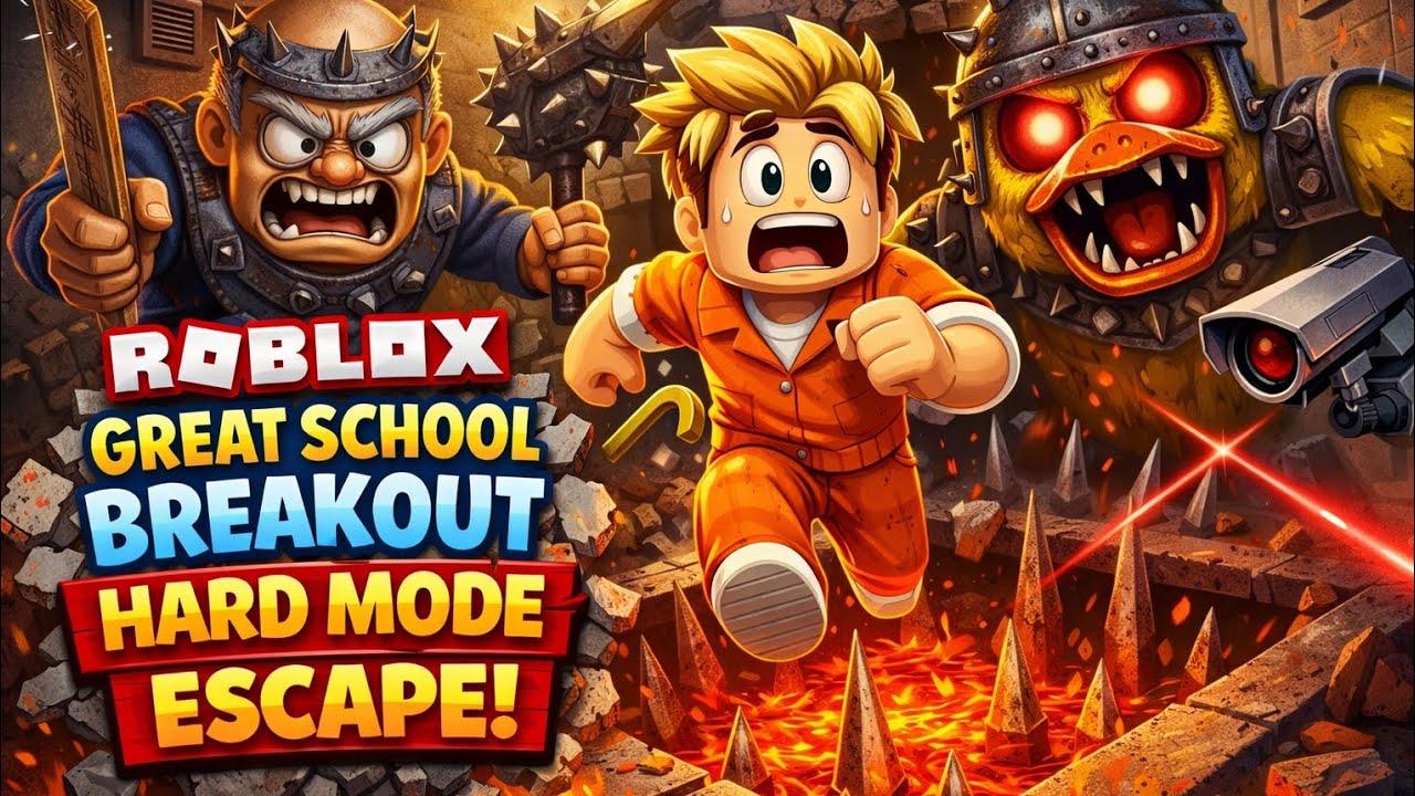 Roblox Great School Breakout (Hard Mode) Escape Full Gameplay