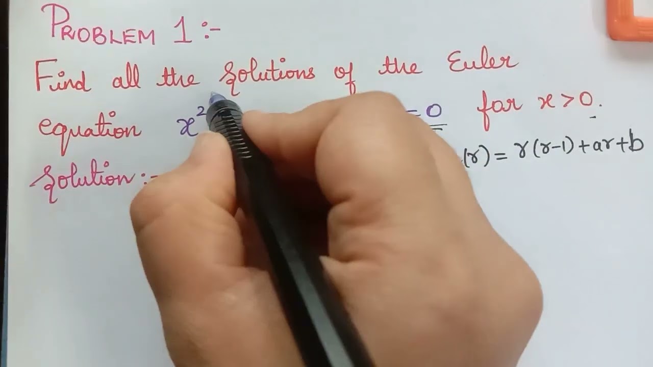 Euler's equation||problem 1||homogeneous||second order