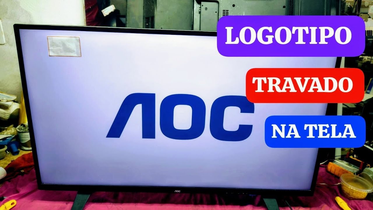 LE40F1465/25  tv AOC  logotipo  travado na logomarca como resolver quão problema