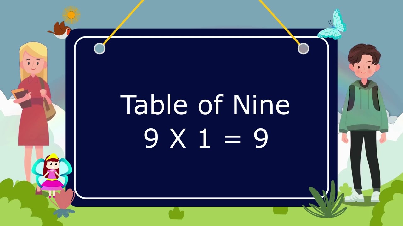 9x1=9 Multiplication, Table of Nine 9 Tables Song Multiplication Time of tables