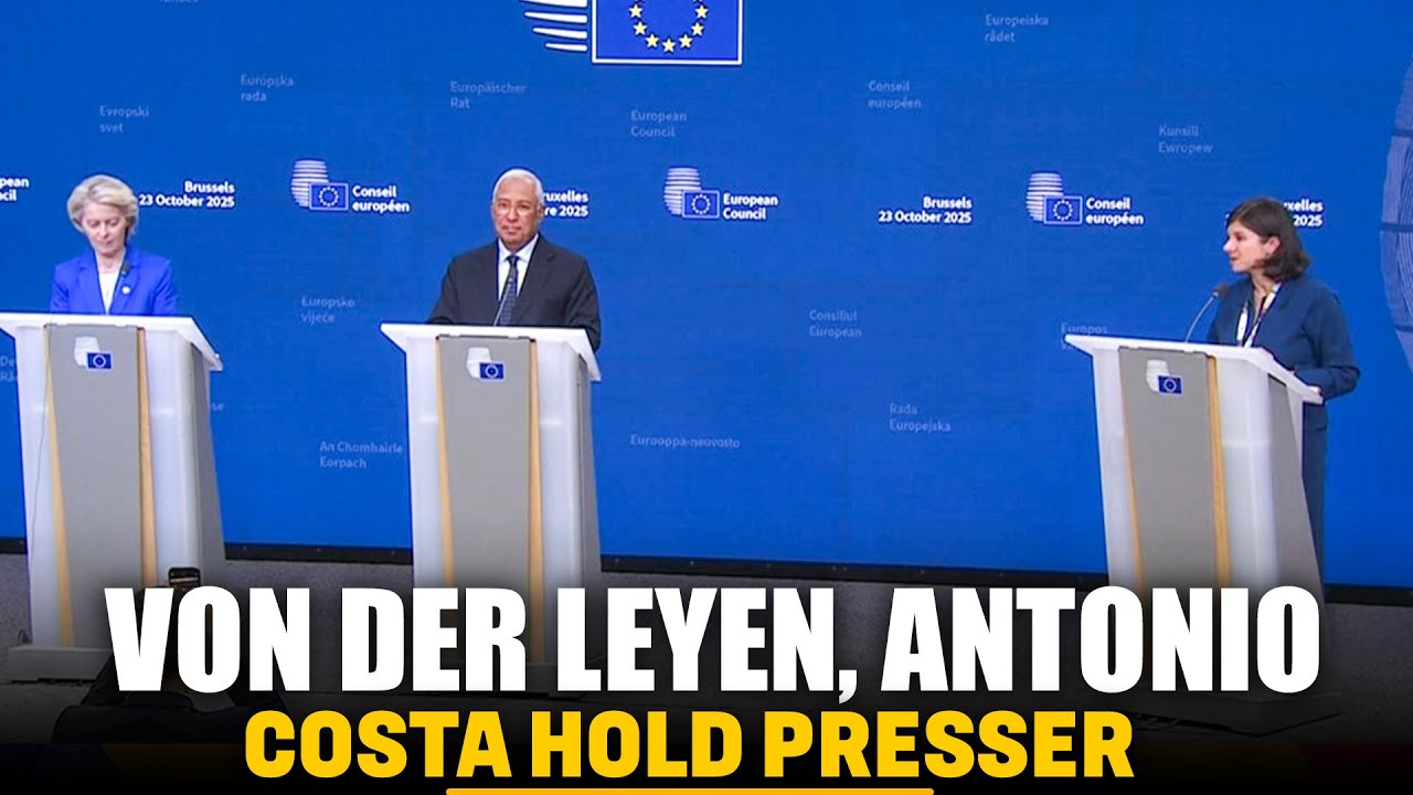 EU&rsquo;s Ursula von der Leyen, European Council Prez Antonio Costa hold presser after EU leaders summit