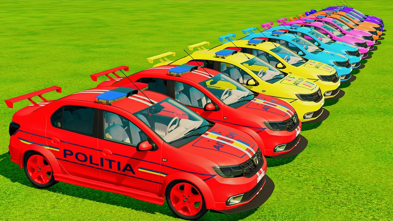 TRANSPORTING ALL COLORS OLD SPECIAL SERIES POLICE CARS VEHICLES! | FARMING SIMULATOR 22