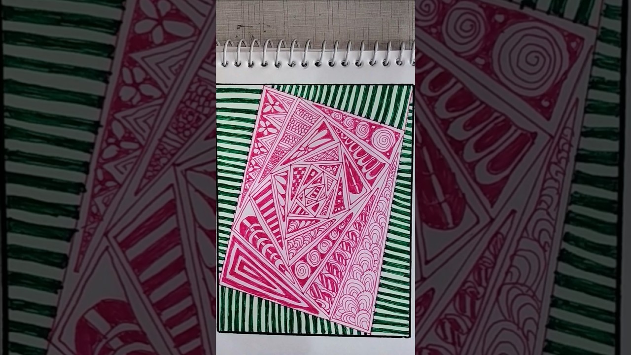 Very Simple Colorful drawing tutorial - #shorts #jkr360 #satisfying #drawing #tutorial #zentangle