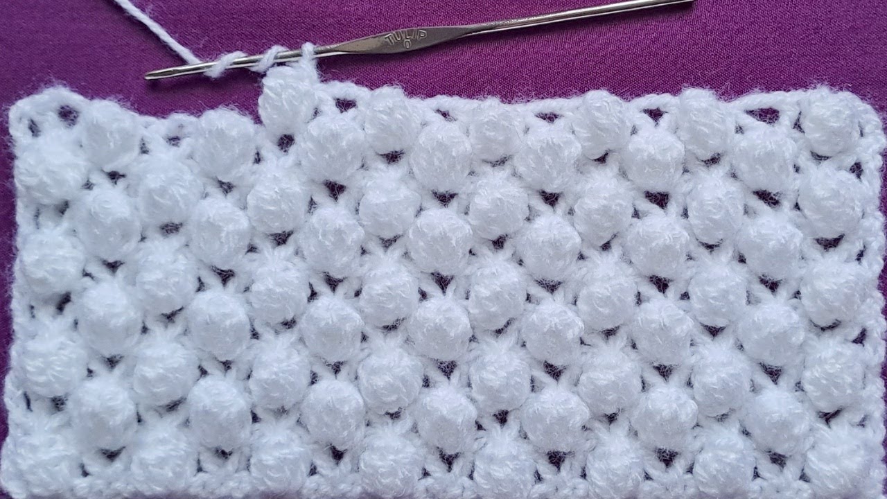 ¡Solo 2 Hileras! Punto Popcorn a Ganchillo/Video Tutorial Crochet/Baby Blanket Crochet Pattern/Teje