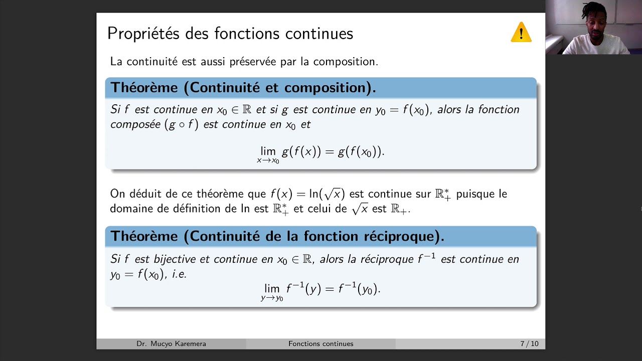 Mathématiques I - Cours 4.1 - Fonctions continues