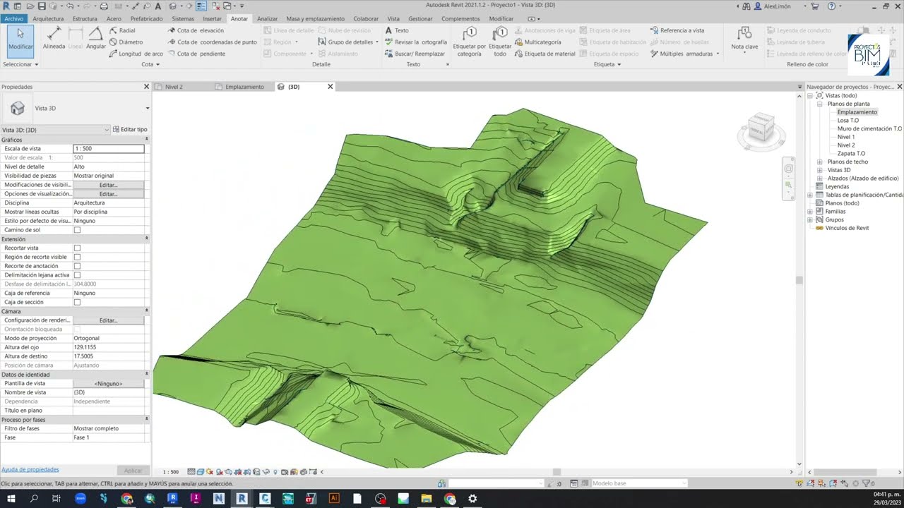 Importar topografía de Civil 3D a Revit