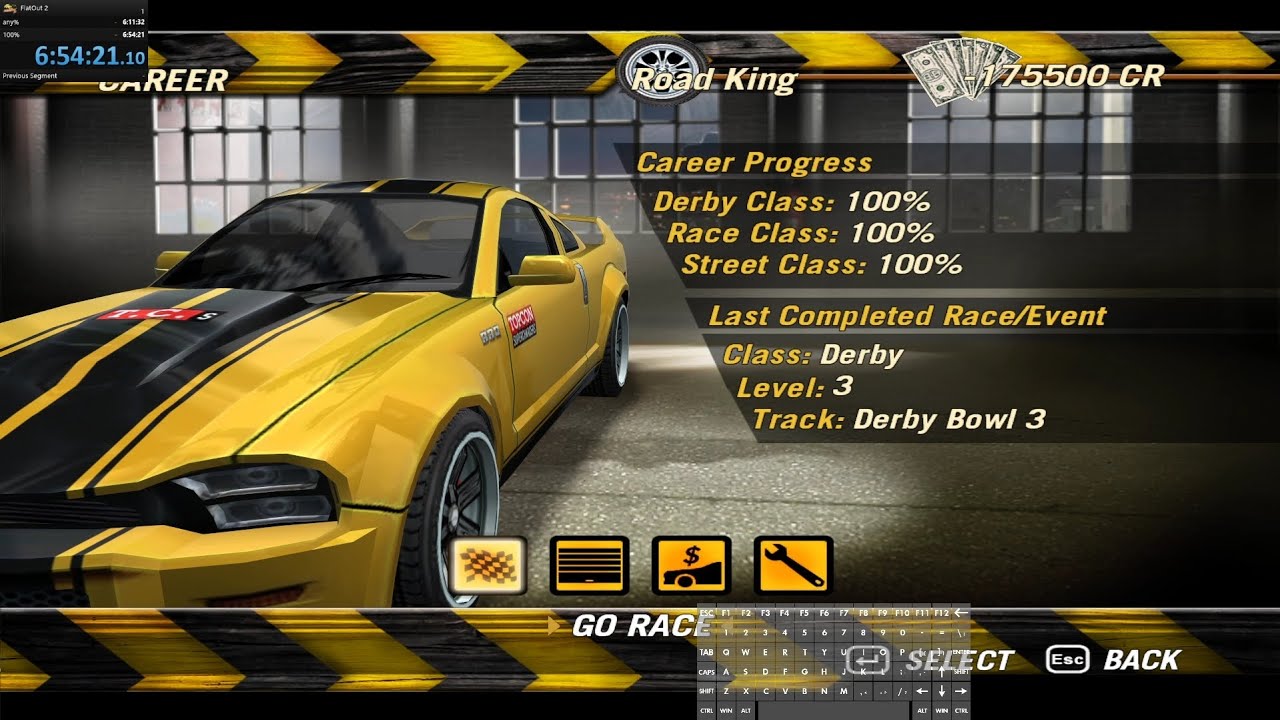FlatOut 2 Any% and 100% Wreckless Speedrun - 6:11:32, 6:54:21 (World Record)
