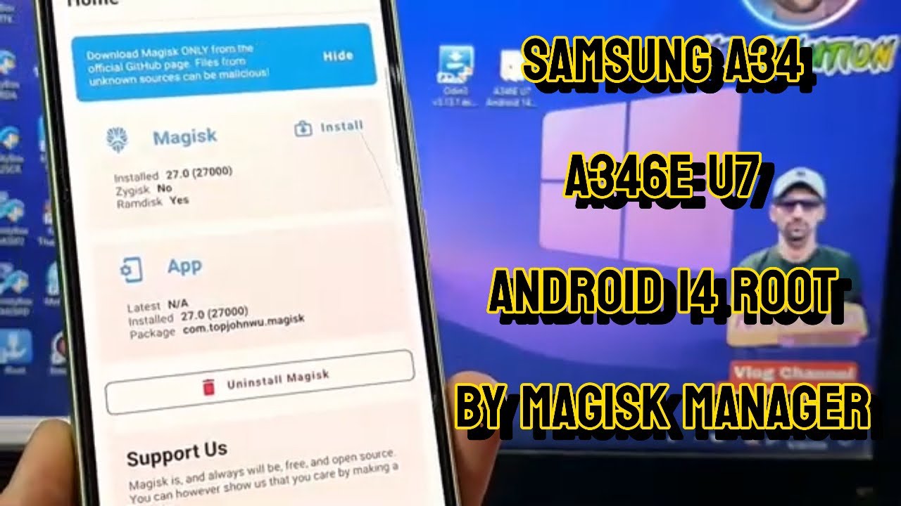 Samsung A34 A346E U7 Android 14 ROOT By Magisk Manager