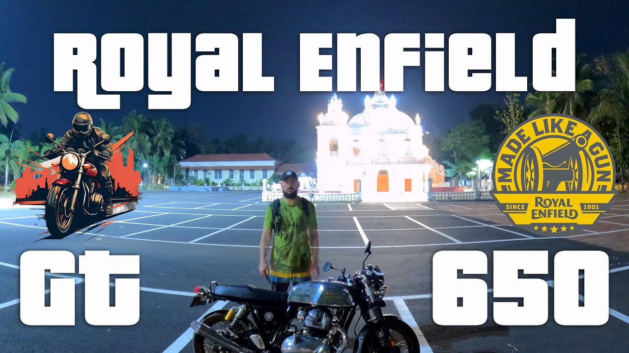 [4K] ИНДИЯ #ГОА НА МОТОЦИКЛЕ. ОТ ДОМА ДО ПЛЯЖА НА ROYAL ENFIELD #CONTINENTALGT650 SOUND ЗВУК МОНСТРА