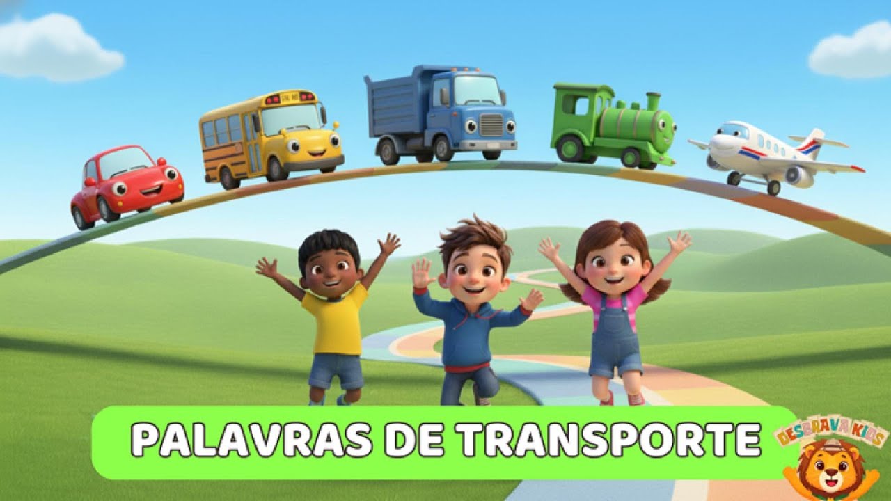 Canção dos VEÍCULOS 🎵 Aprenda 5 Meios de Transporte com Música e Imagens Reais | Desbrava Kids 🚌🚗🚂✈️