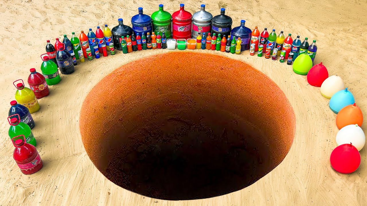 EXPERIMENT: Creating an Air Cloud Underground using CocaCola, Fanta, Mirinda, Mentos & Baking Soda!