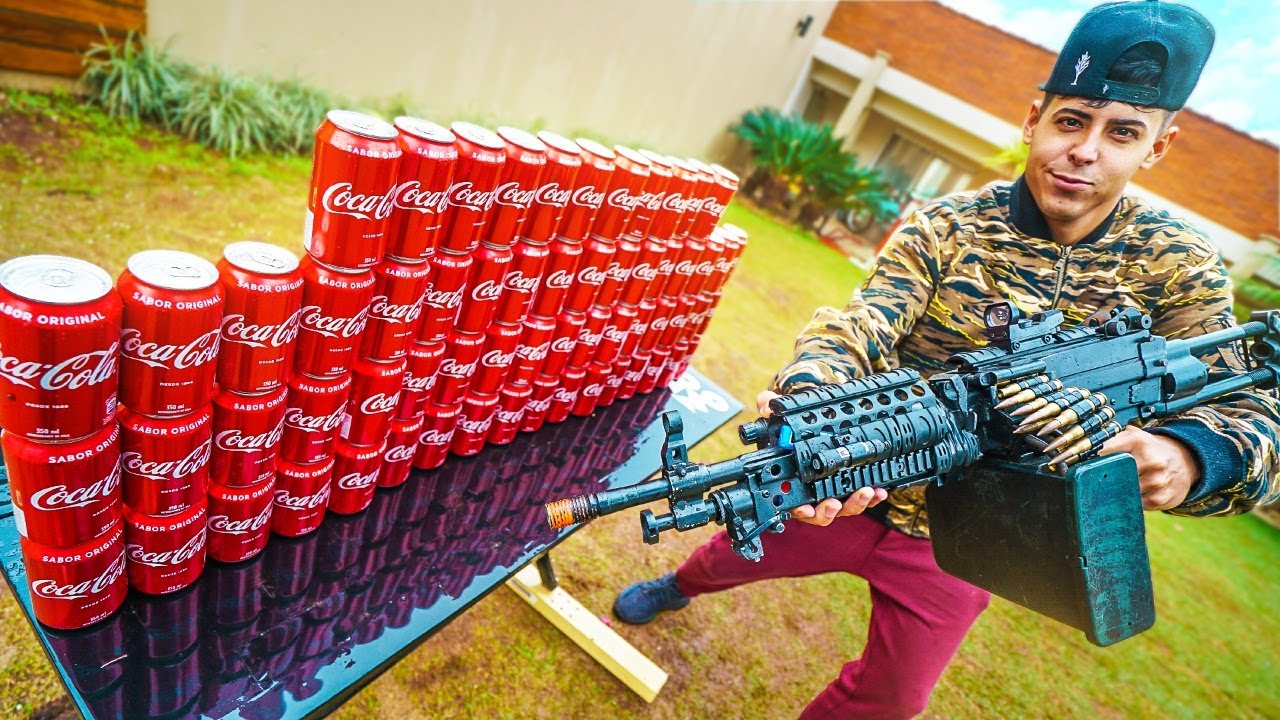 PAREDE DE COCA COLA VS MINHA ARMA DO RAMBO!