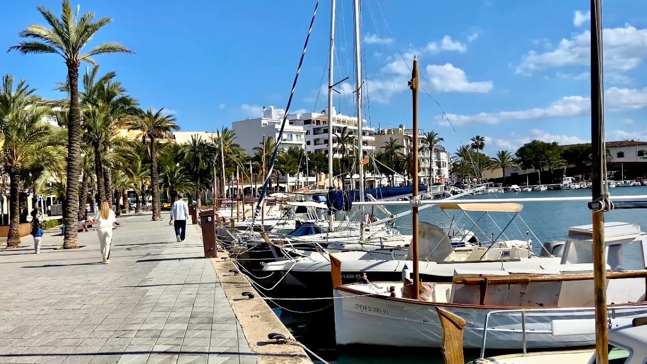 Port de Alcudia 🧡 Mallorca 🇪🇸 Frühlingswetter ☀️ Strand 🌴 Gastronomie 🧡 Mittelmeer 🏖 Rundgang