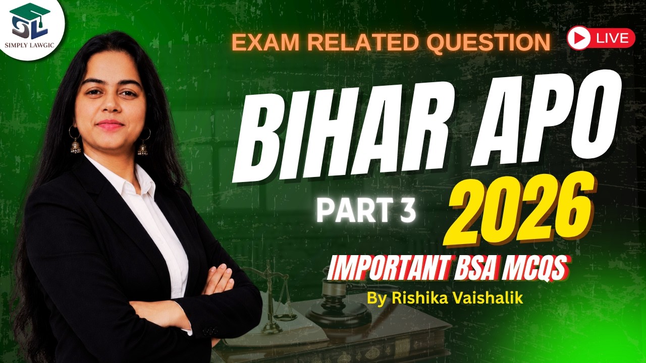 BSA MCQ's For Bihar APO 2026 | Set 3 | Important Questions | Revision Series For Bihar APO