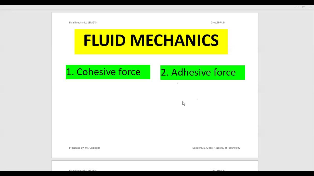 Cohesive force and adhesive force