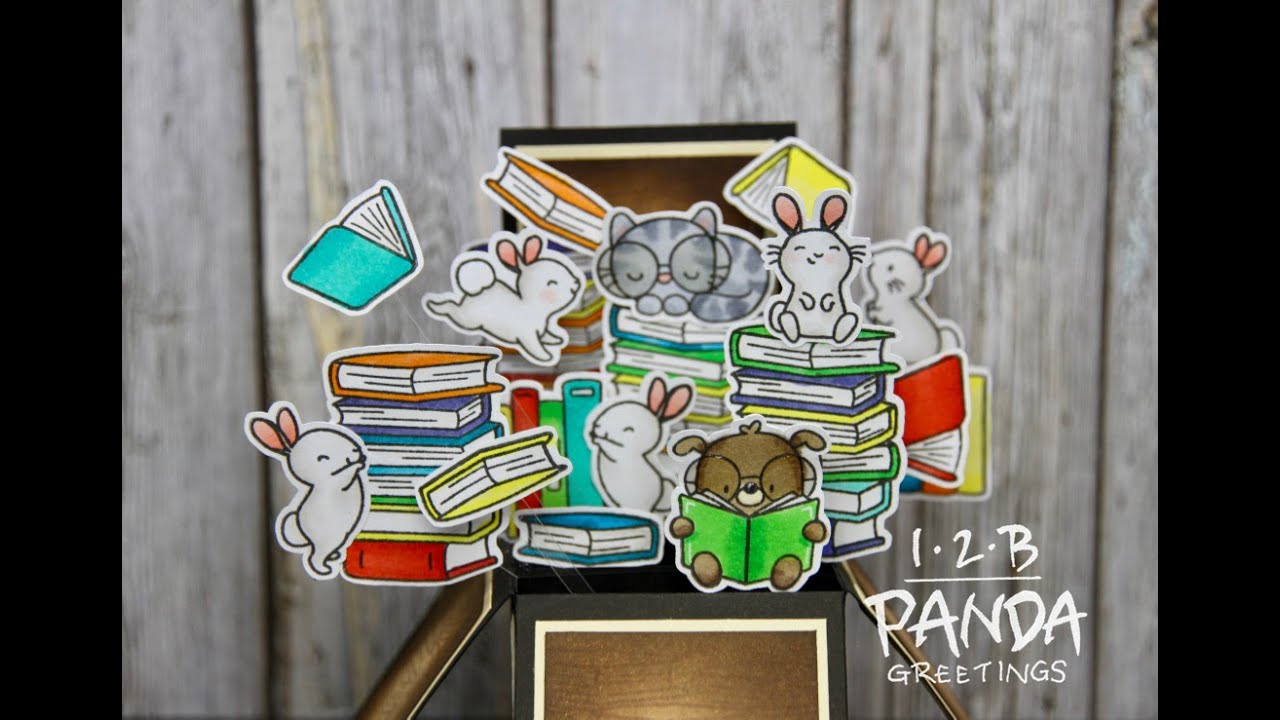 Mama Elephant Book Worm Box Pop Up Card Process Video
