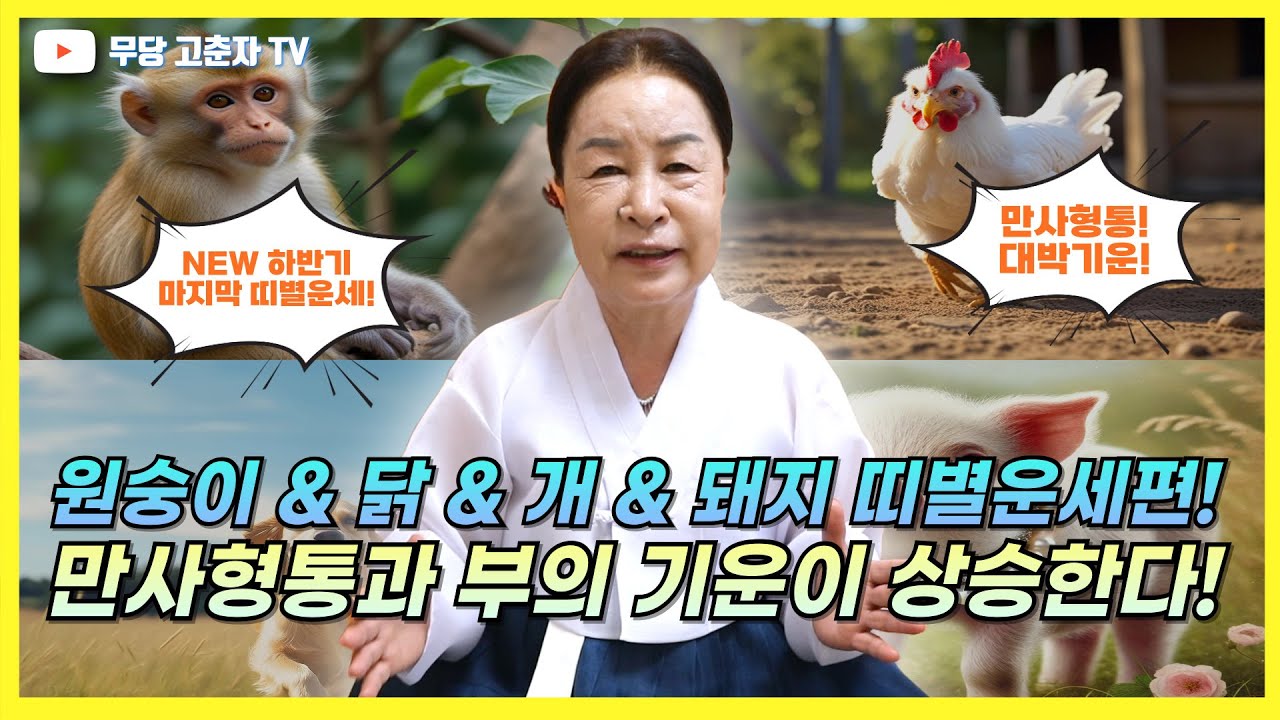 [#하반기 #띠별운세 #만사형통] *NEW 띠별운세* 원숭이&닭&개&돼지 만사형통과 부의 기운이 상승한다!!! / 예약문의 010. 2338. 0388