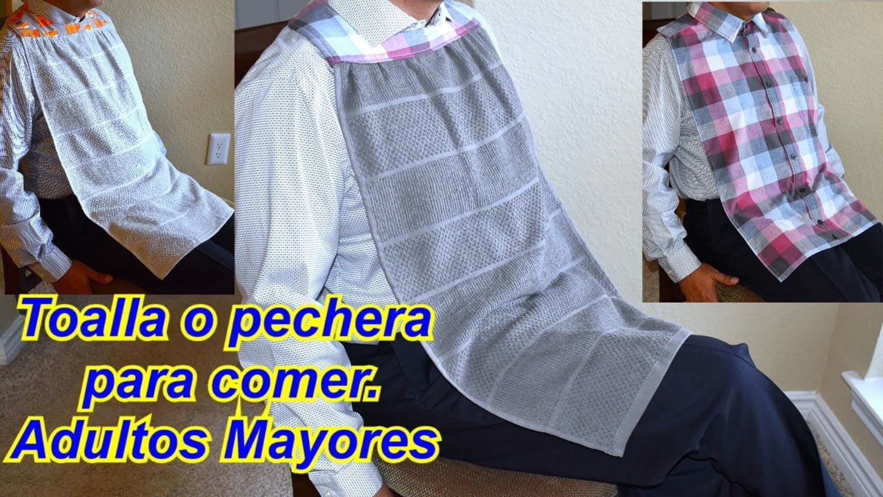 Toalla o pechera para comer. Adultos Mayores