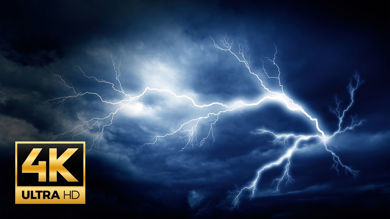 Thunderbolt Lightning Sounds : 4K Nature Concentration Relaxation Healing Music (1-Hour)