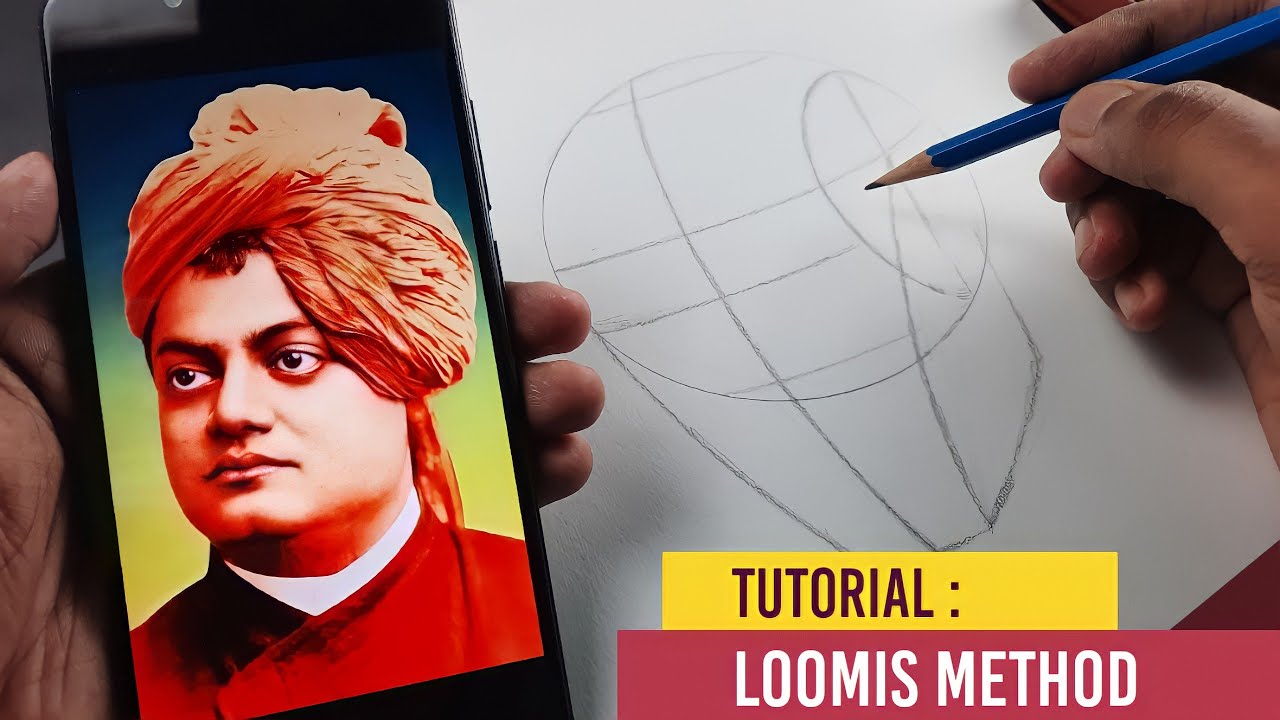 How to draw Swami vivekananda,  Loomis Method drawing