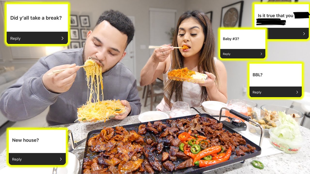 Korean BBQ Mukbang + ANSWERING JUICY QUESTIONS!!