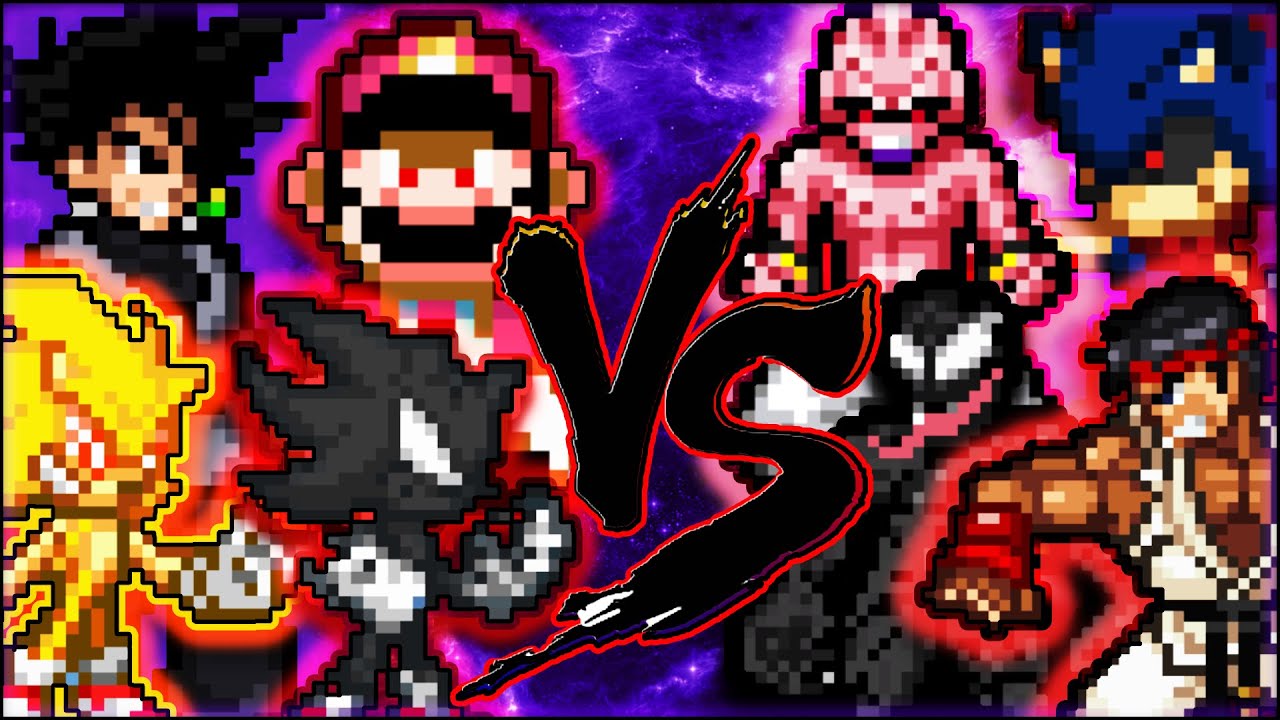 Dark Sonic Goku Black Devil Mario Fleetway Sonic VS Sonic.exe Evil Ryu Venom Kid Buu In Mugen