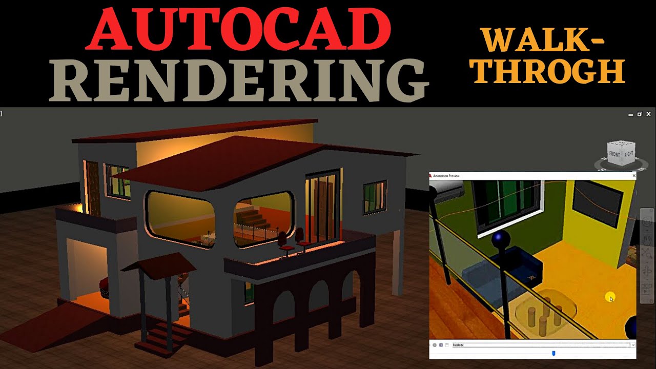 AutoCAD 2022 || AutoCAD Rendering Tutorial || AutoCAD 3D Modelling || AutoCAD Walkthrough Tutorial