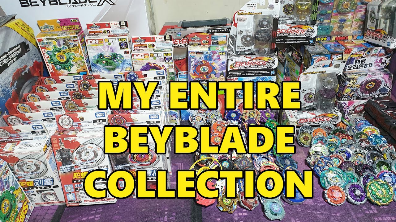 My entire beyblade collection - Metal fight, Plastic Gen and a bit of Burst.