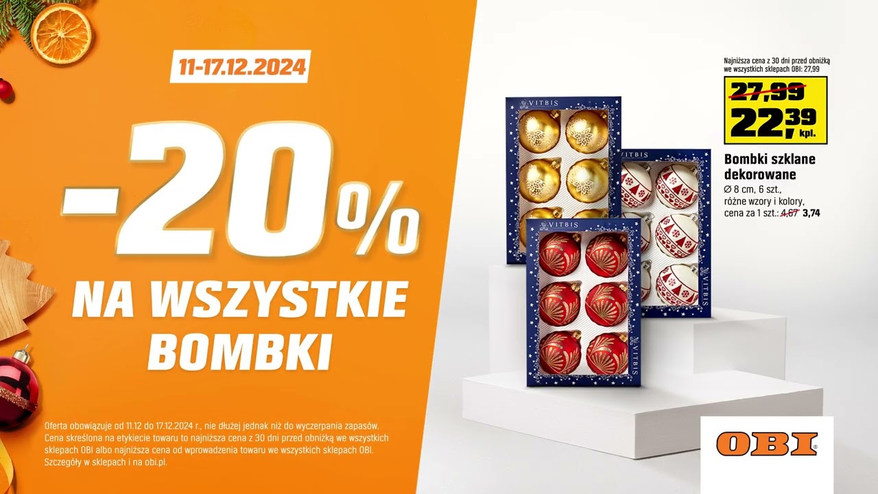 OBI - Wszystkie bombki aż 20% taniej!