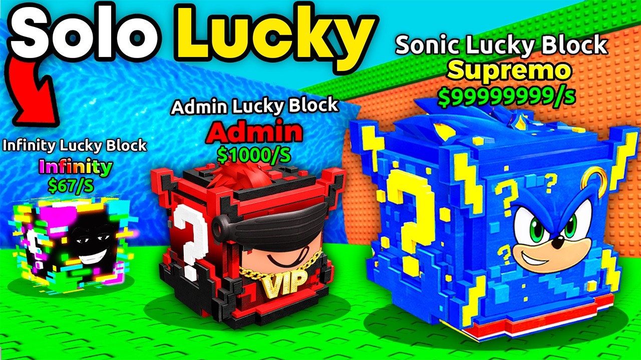 De $0 a $100Sx con SOLO LUCKY BLOCKS en Tsunami Brainrot