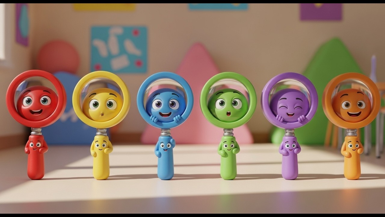Six Little Toy Magnifying Glasses Peek Peek Peek | Science & Discovery Song for Kids