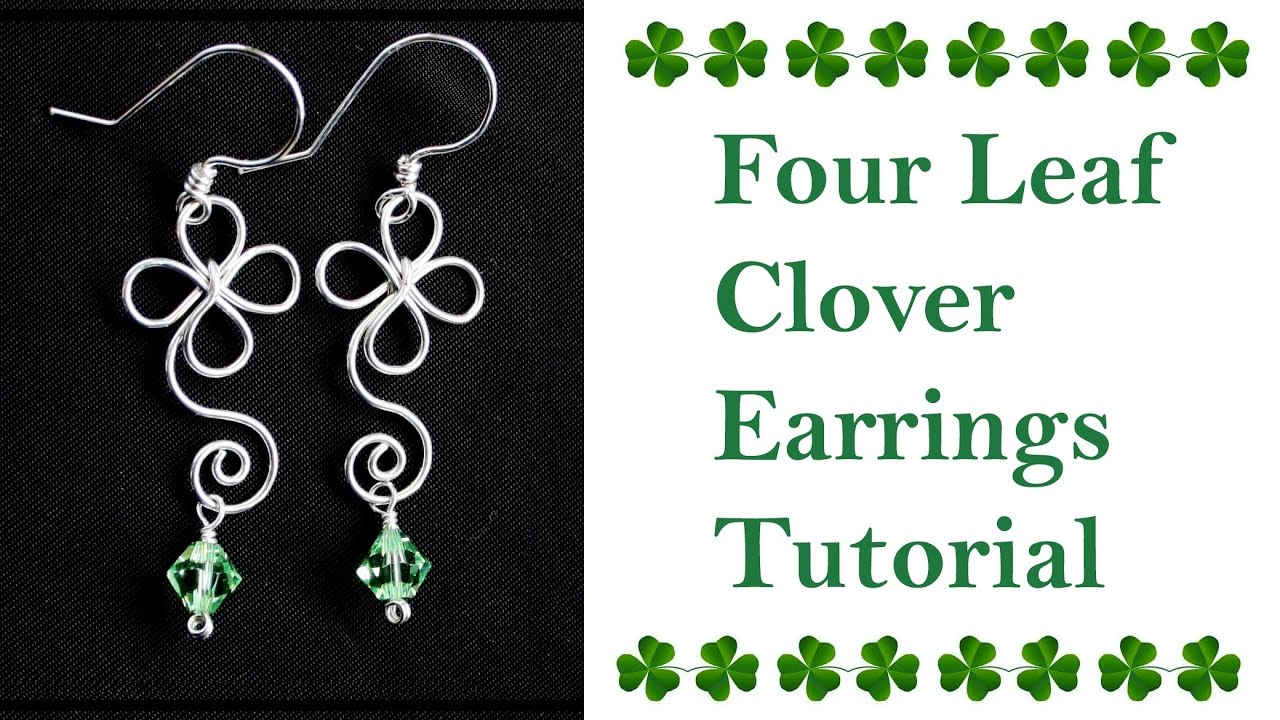 How to Make Shamrock Clover Leaf Earrings for St. Patricks - Wire Wrapped Jewelry Tutorial