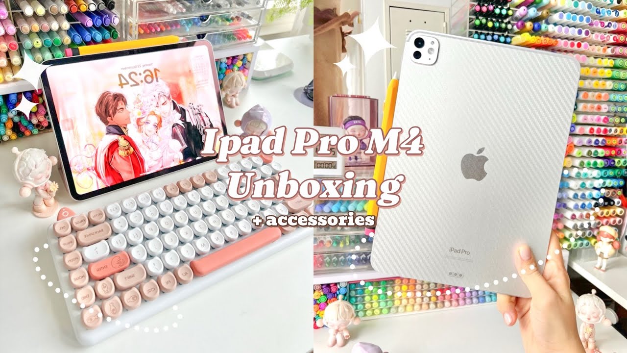 Ipad Pro M4 📦 Unboxing + 🍎 Pencil Pro & Accessories - how I use barrel roll and squeeze effectively