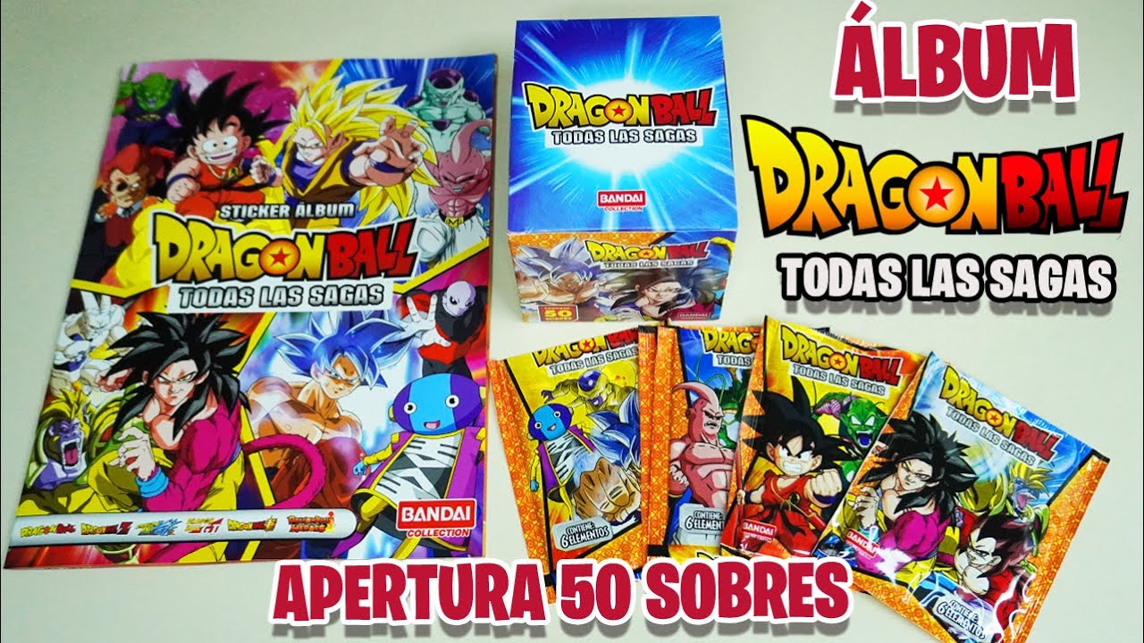 Álbum Dragon Ball Todas las Sagas 2023: APERTURA 50 SOBRES colección Definitiva Dragon Ball