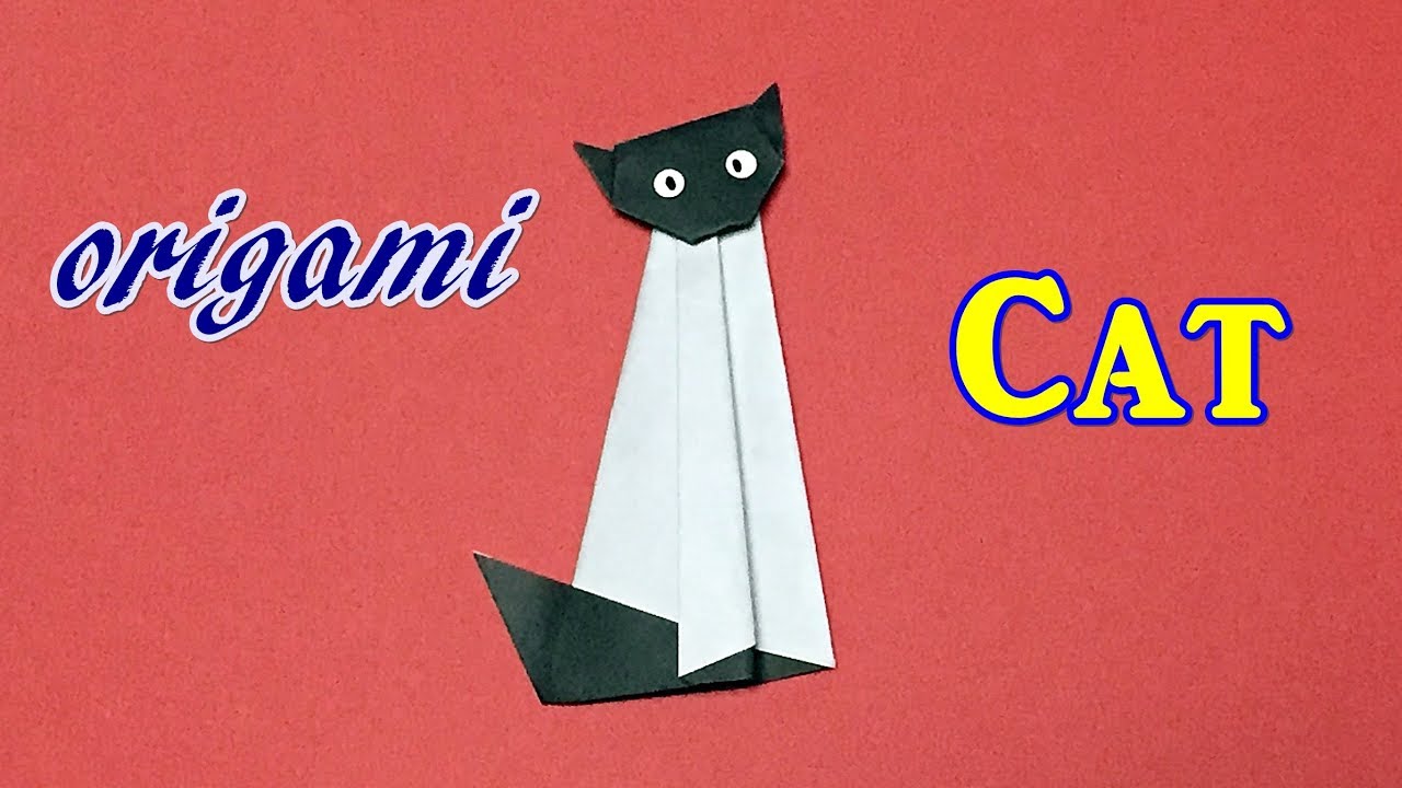Origami Cat - How to Make a Cute and Easy Paper Siamese Cat with One Piece of Paper