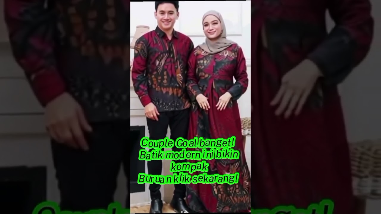 Baju Batik Couple Modern - Sarimbit Batik Kondangan Kekinian - Couple Gamis Batik