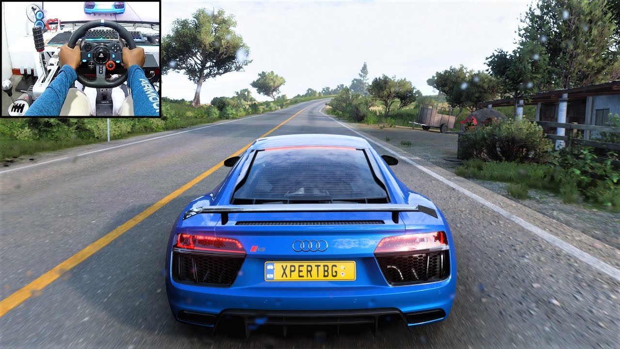 1000BHP Twin Turbo Audi R8 V10 Plus - Forza Horizon 5 | Logitech g29 gameplay