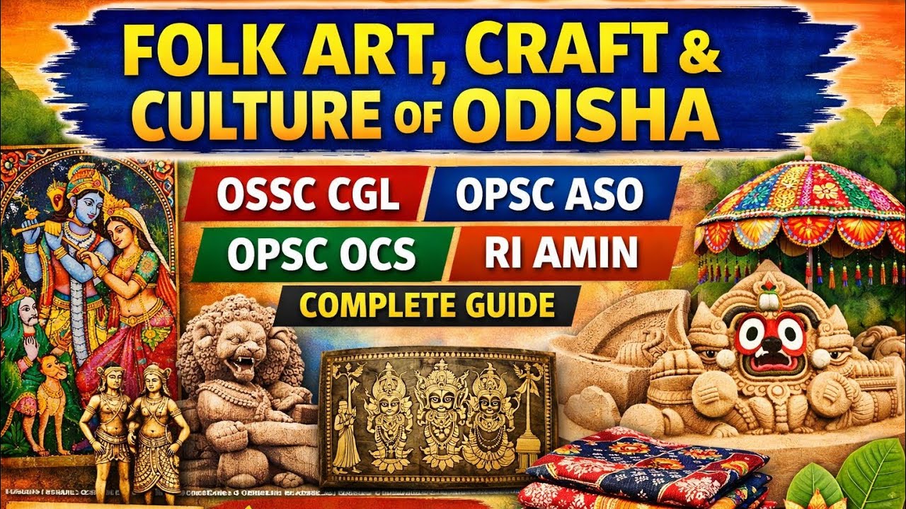 Folk Art, Craft and Culture of Odisha | Competitive Exam Special | OSSC & OPSC(HINDI)