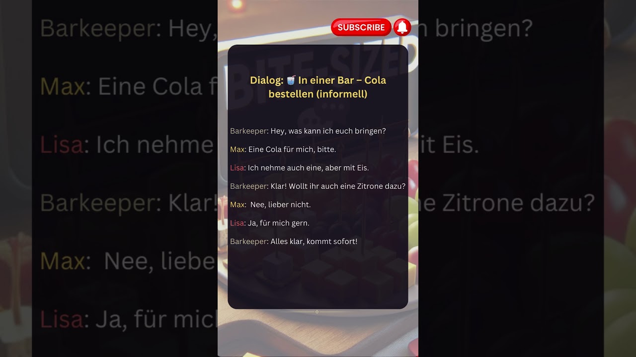 ✅ Getr&auml;nke bestellen in der Bar 🥤| #germanpronunciation #deutsch #germanlanguage #deutschkurs