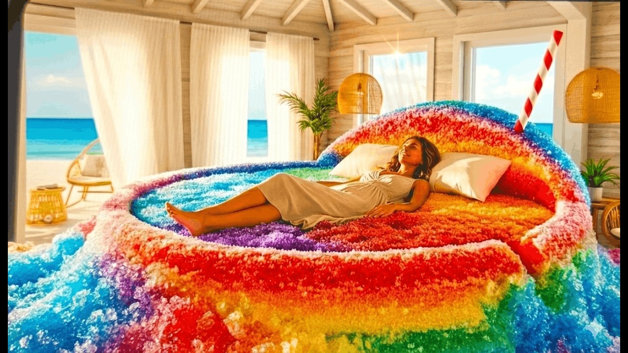 Это самая сказочная кровать на свете? 🌈🍭 | AI Fantasy &bull; Удовлетворяющая &bull; 4K Невероятно приятная😴💤