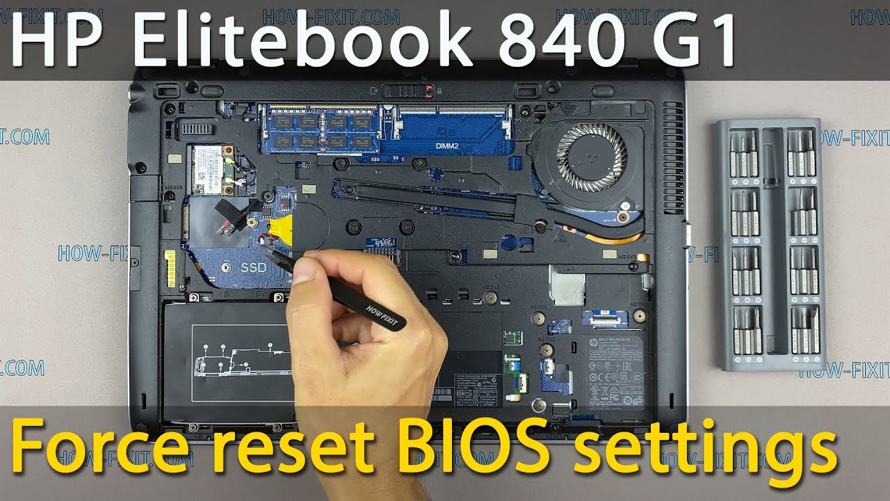 How to Hard Reset BIOS on HP EliteBook 840 G1 | CMOS Battery Replacement