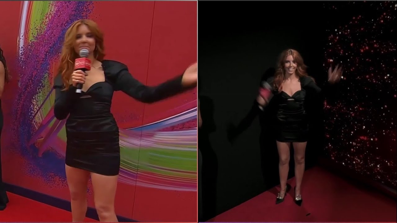 Stacey Dooley @wonderful black satin dress