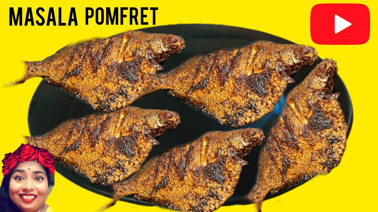 Spicy Pan-Fried Pomfret | Crispy Masala Pomfret Fry | 