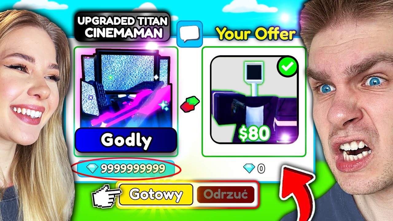 WIDZ ODDAŁ mi (ZA DARMO) ⚠️ *UPGRADED* TITAN CINEMAMAN 📺 (NAPRAWDĘ) w Skibidi Toilet Tower Defense!