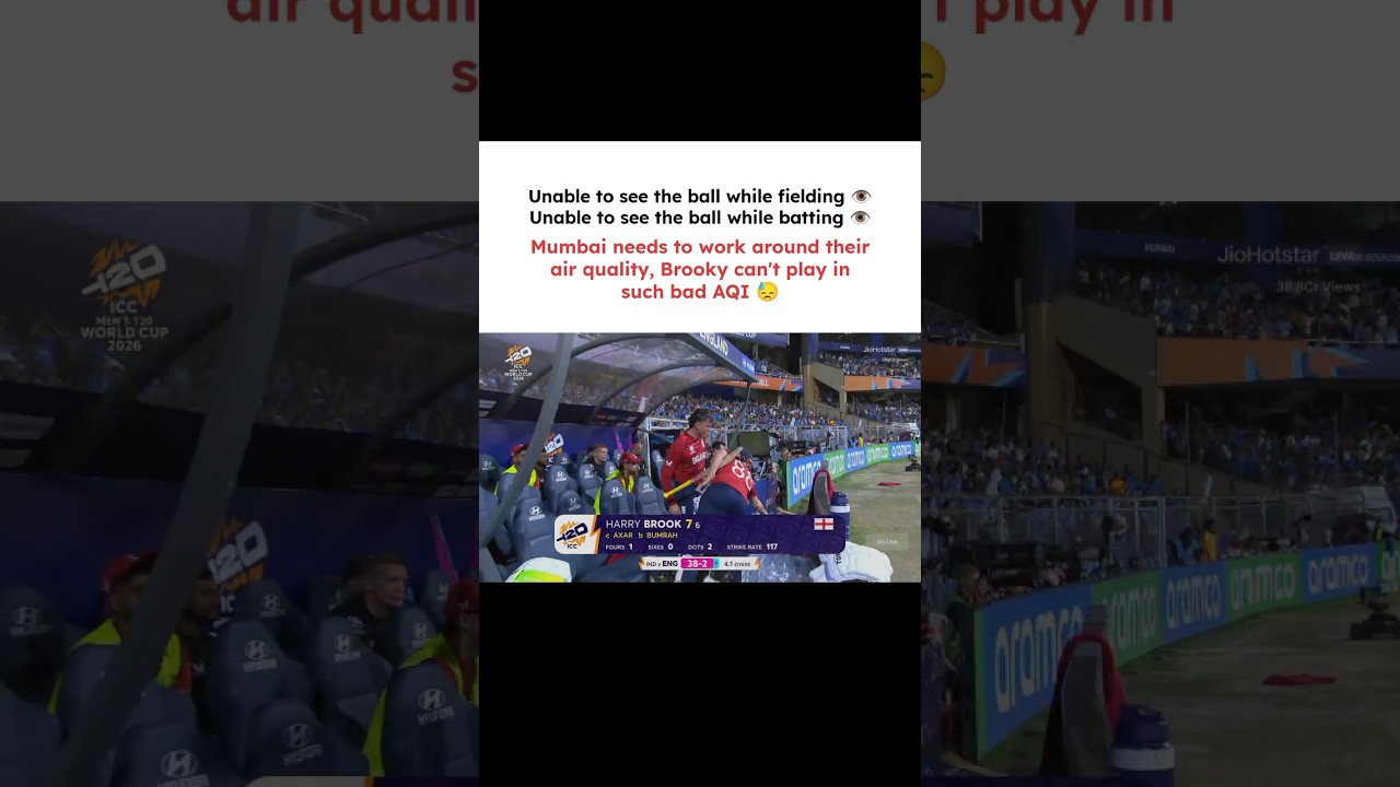 Mumbai needs to work around their air quality, Brooky can't play in such bad AQI 😓|#t20worldcup #t20