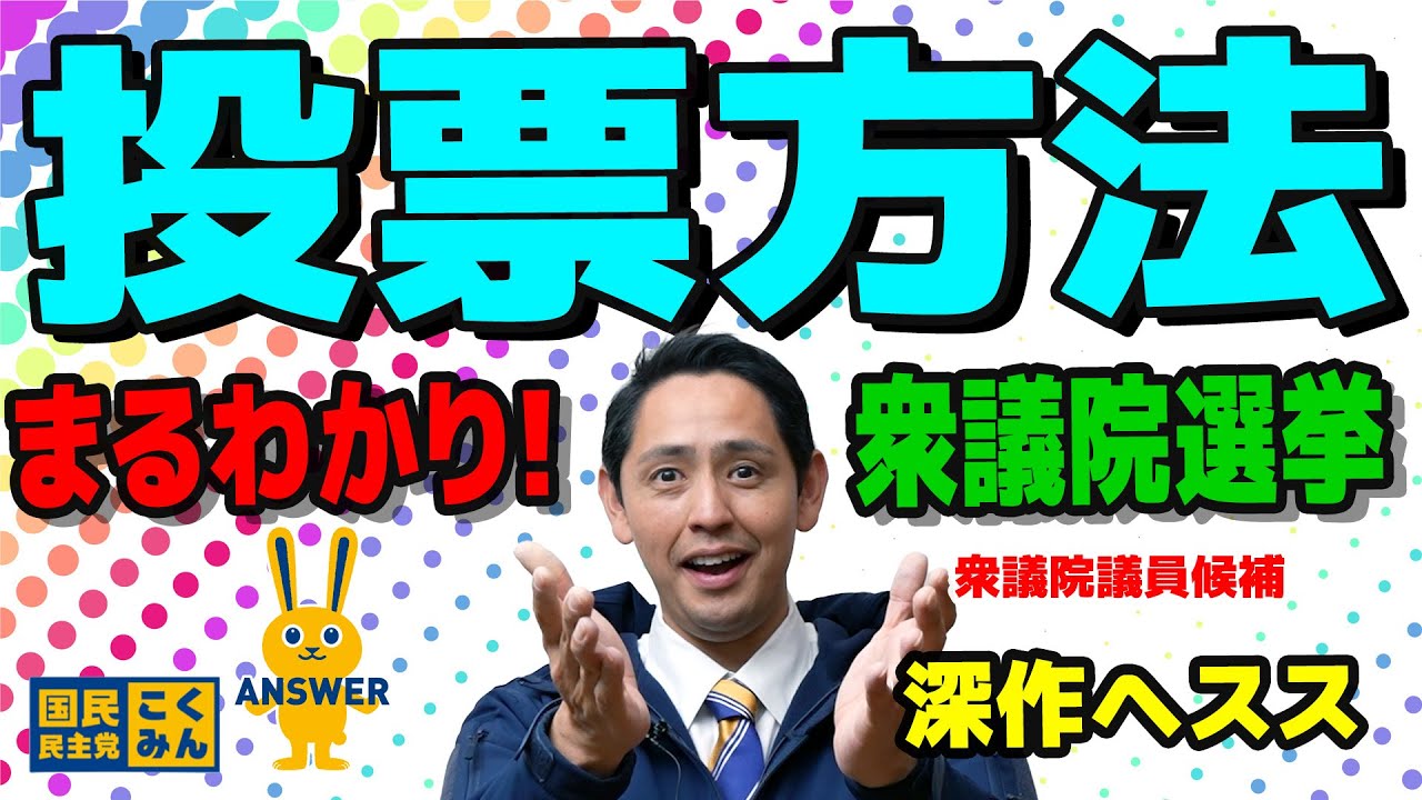 衆議院選挙 投票方法はこれを見ればバッチリ！【国民民主党】深作ヘスス
