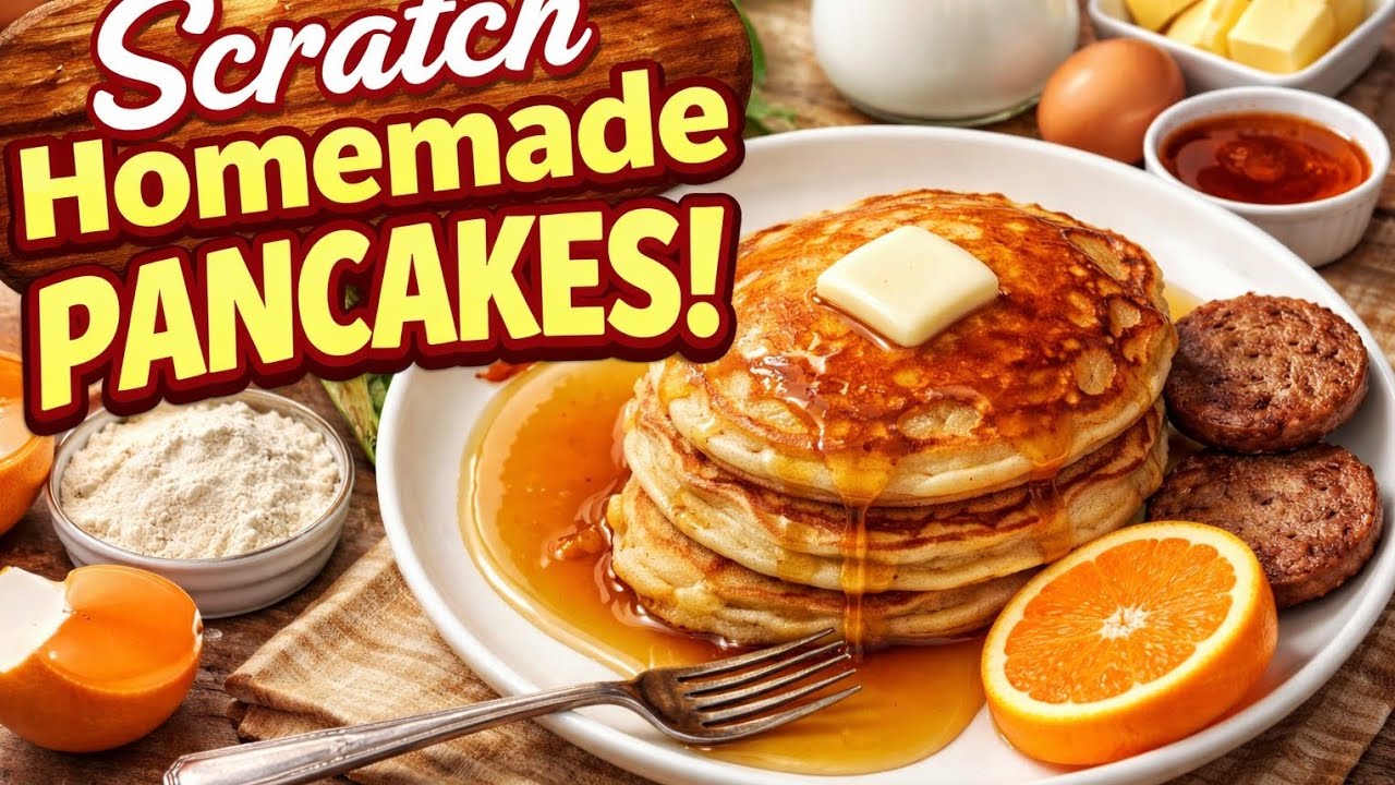 Fluffy Scratch Homemade Pancakes – Easy Old-Fashioned Breakfast Recipe