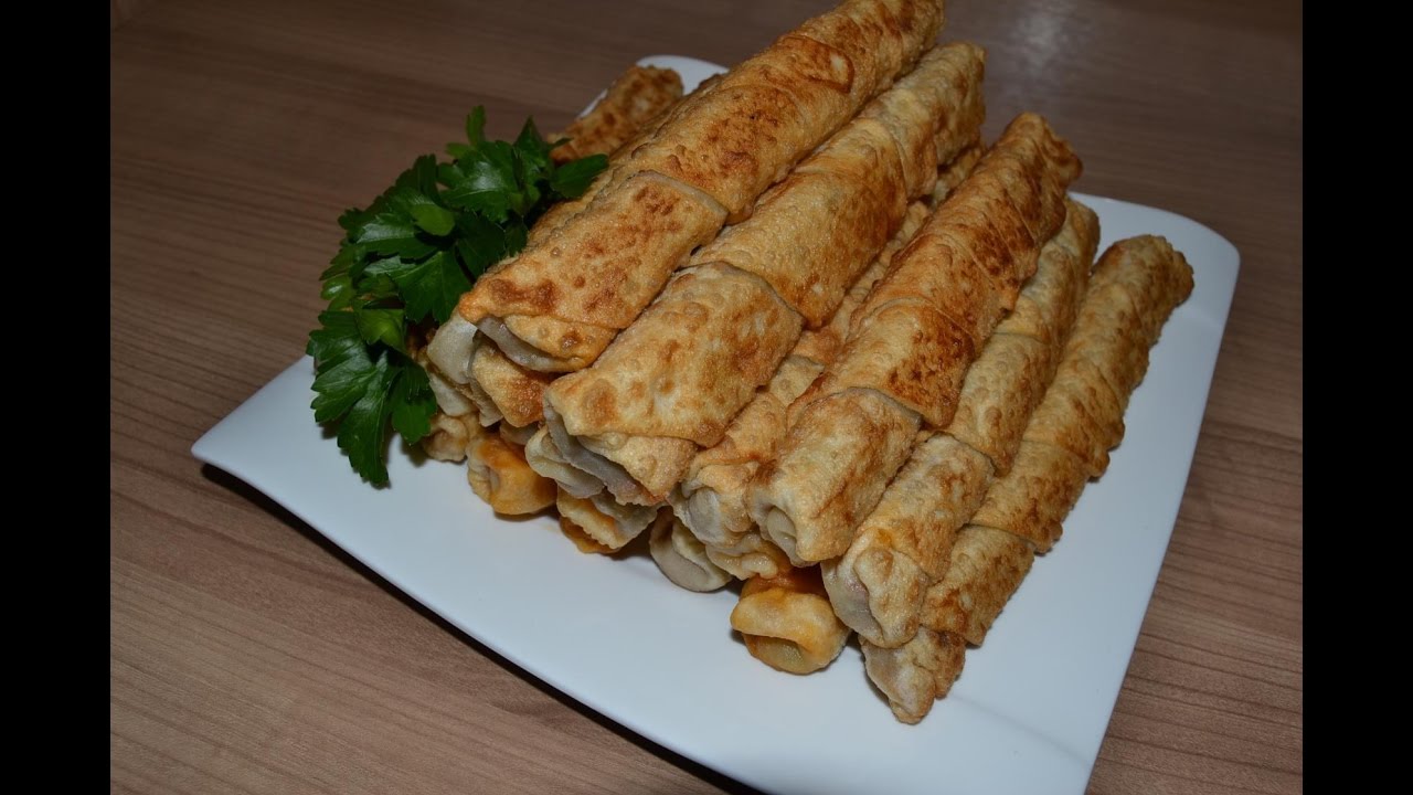 Сигара бёрек с фаршем.Сигары из самодельной юфки.